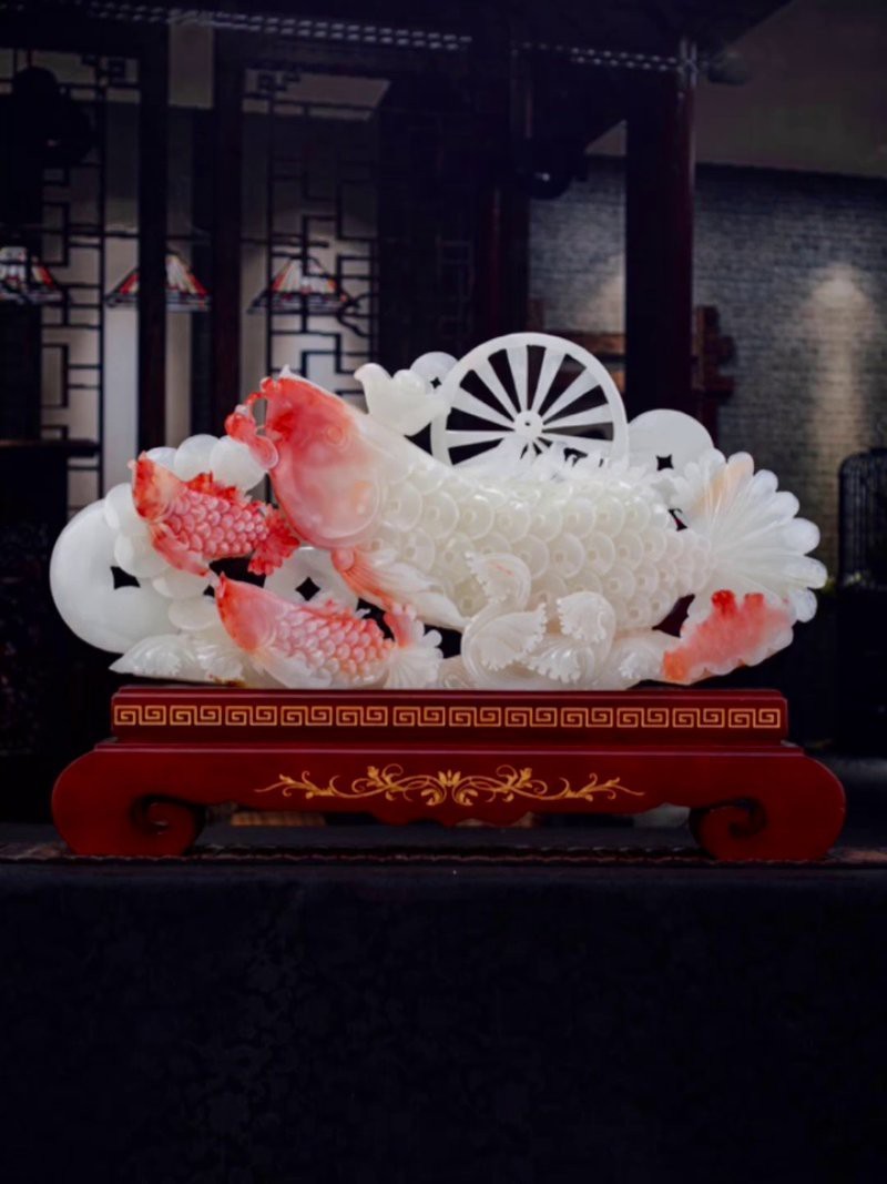 白玉金龍魚擺件好嗎