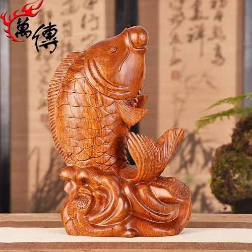 木雕各種魚類雕塑圖片