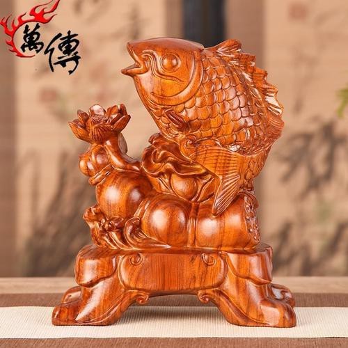 木雕各種魚類雕塑圖片