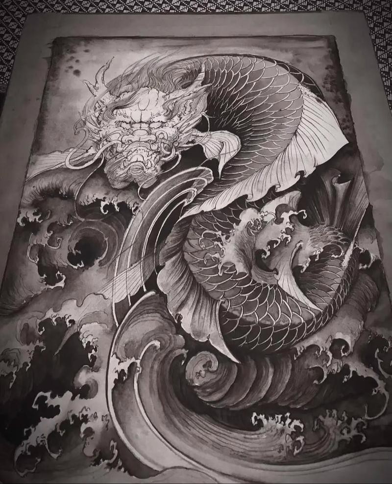 青龍魚圖片青鱗紋身