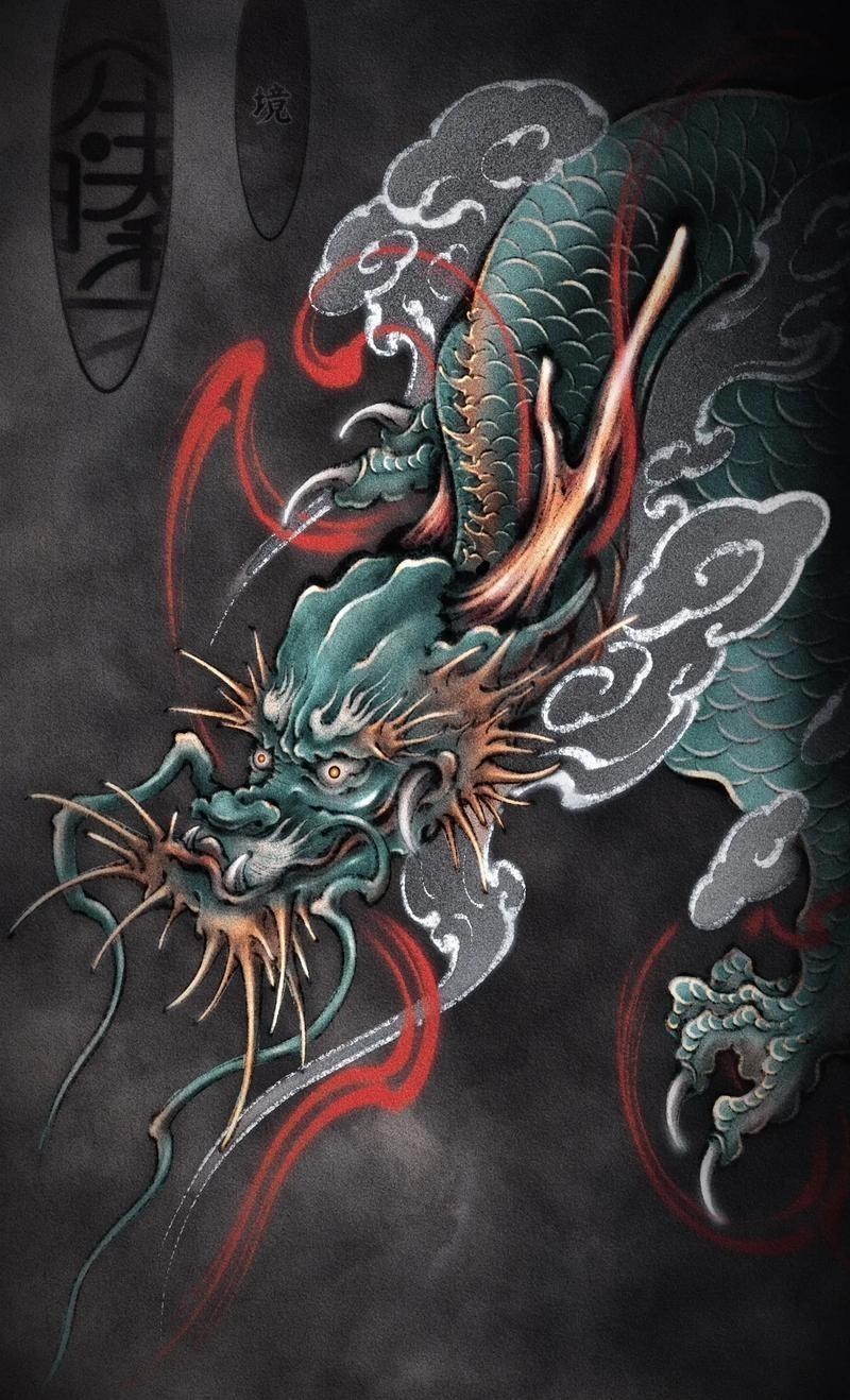 青龍魚圖片青鱗紋身