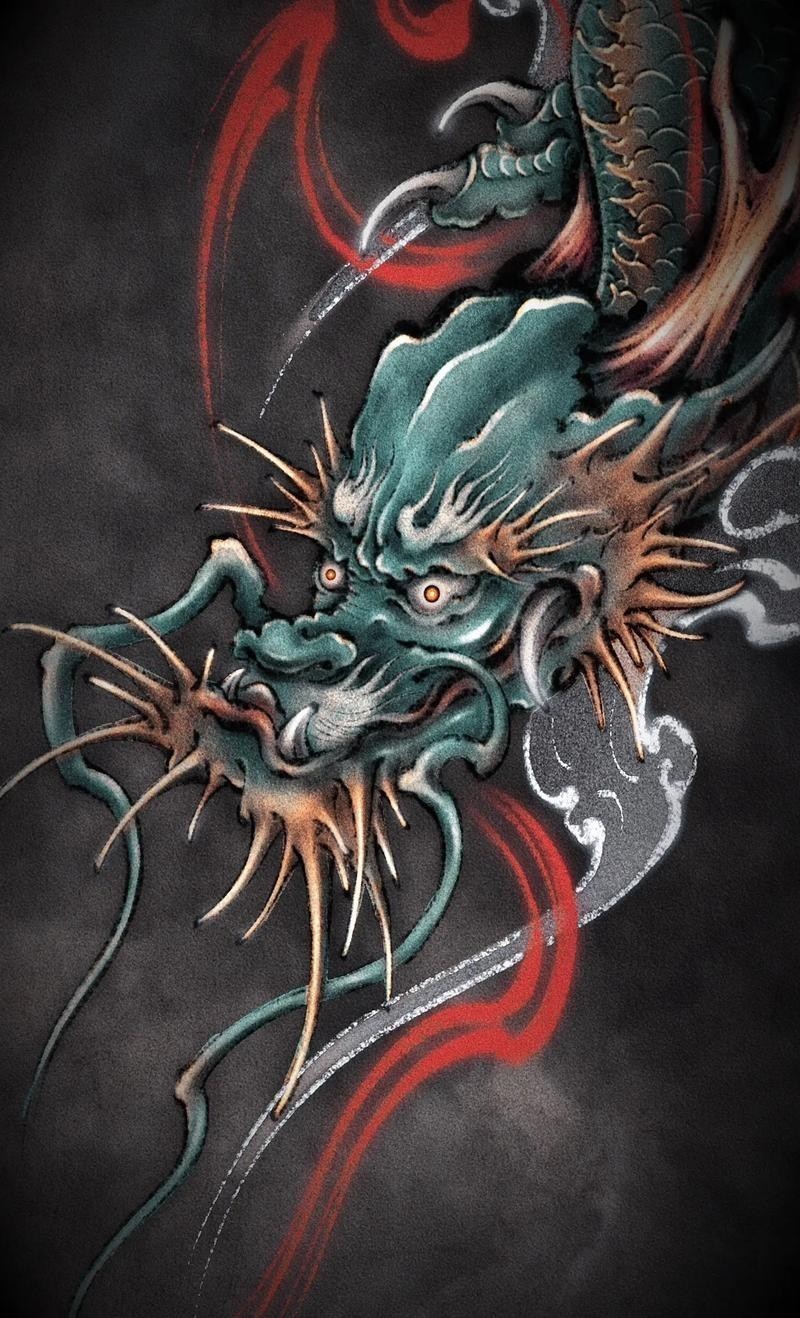 青龍魚圖片青鱗紋身