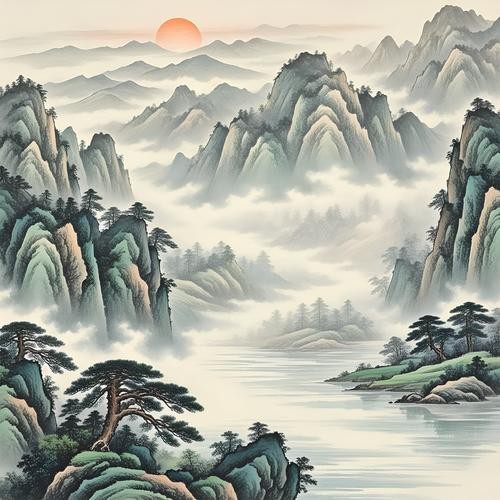 真實山水招財圖片聚財