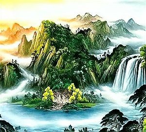 真實山水招財圖片聚財