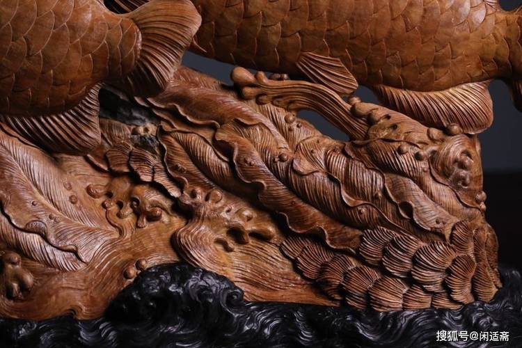 各種形態木雕魚圖片