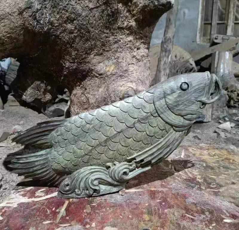 各種形態木雕魚圖片