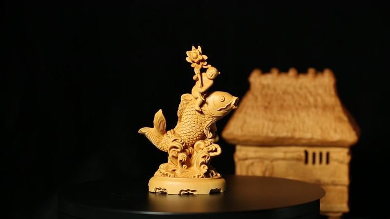 各種形態木雕魚圖片