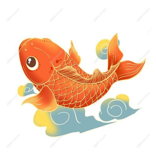 推薦一些國潮風格的金龍魚線描圖片