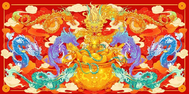 有沒有聚財金龍的插畫作品？