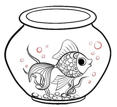 魚缸圖片簡筆畫彩色