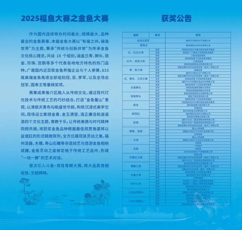 世界金魚錦標賽的冠軍是誰？