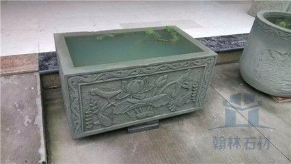 曲陽縣理石工業(yè)雕刻廠仿古青石魚缸：\"仿古青石魚缸\"