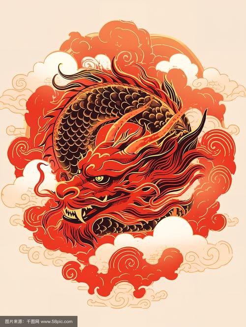 有哪些龍頭朝向的吉祥圖片？