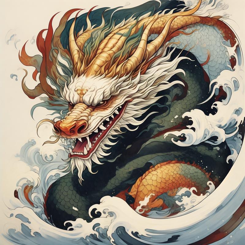 能提供幾張不同風格的金龍圖片嗎？