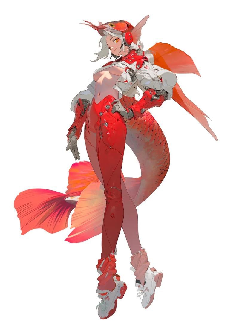 紅龍魚圖片高清壁紙可愛動漫
