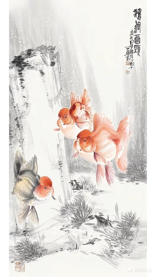 名家金魚國畫圖片