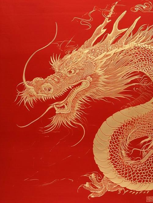 紅色的龍圖片