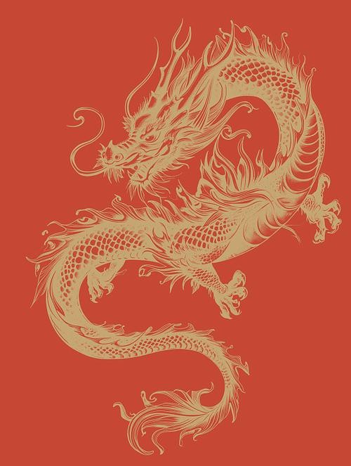 紅色的龍圖片