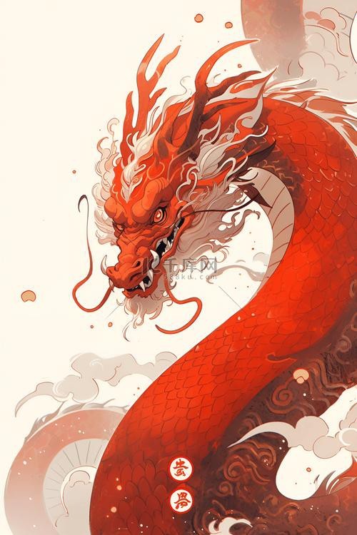 紅色的龍圖片