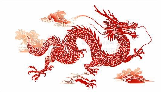 紅色的龍圖片