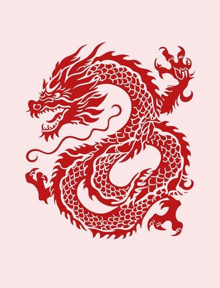 紅色的龍圖片