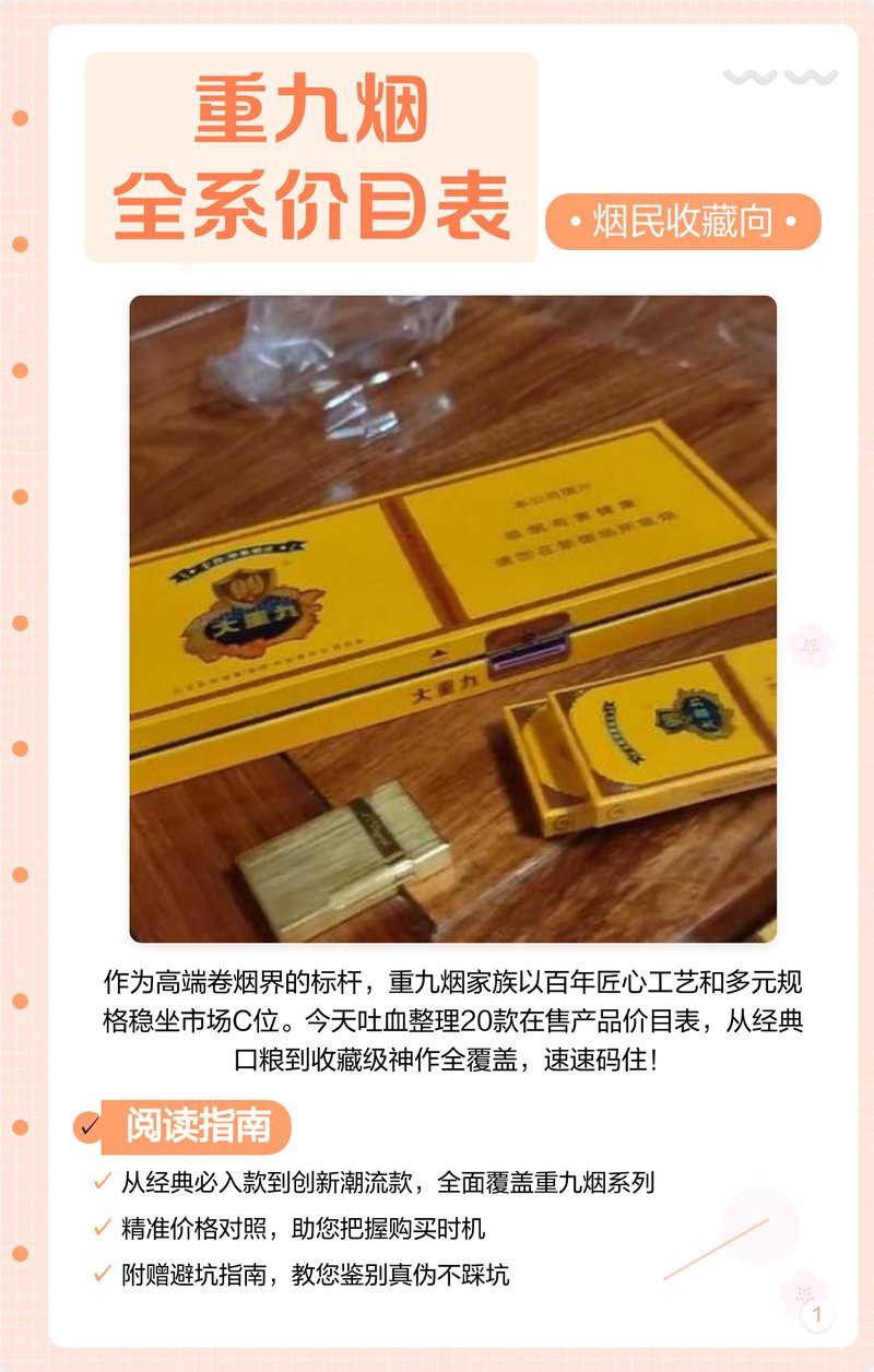 大重九煙2025價(jià)目表