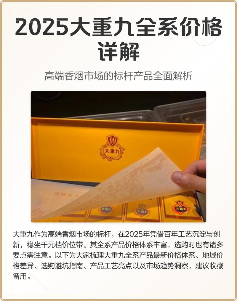 大重九煙2025價(jià)目表