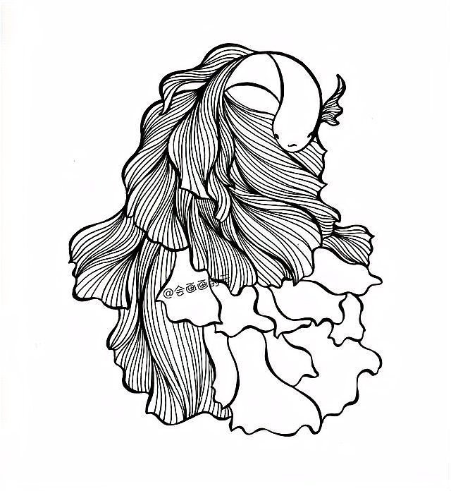 金龍魚線描圖片