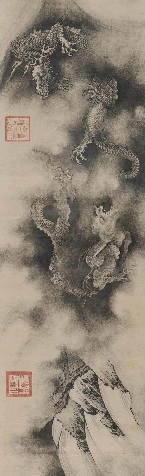 龍頭朝右的龍畫有哪些名人作品？