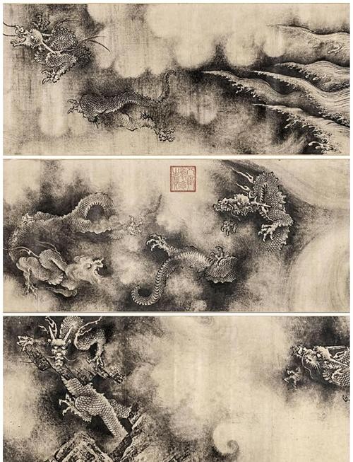 龍頭朝右的龍畫有哪些名人作品？