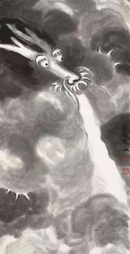 龍頭朝右的龍畫有哪些名人作品？