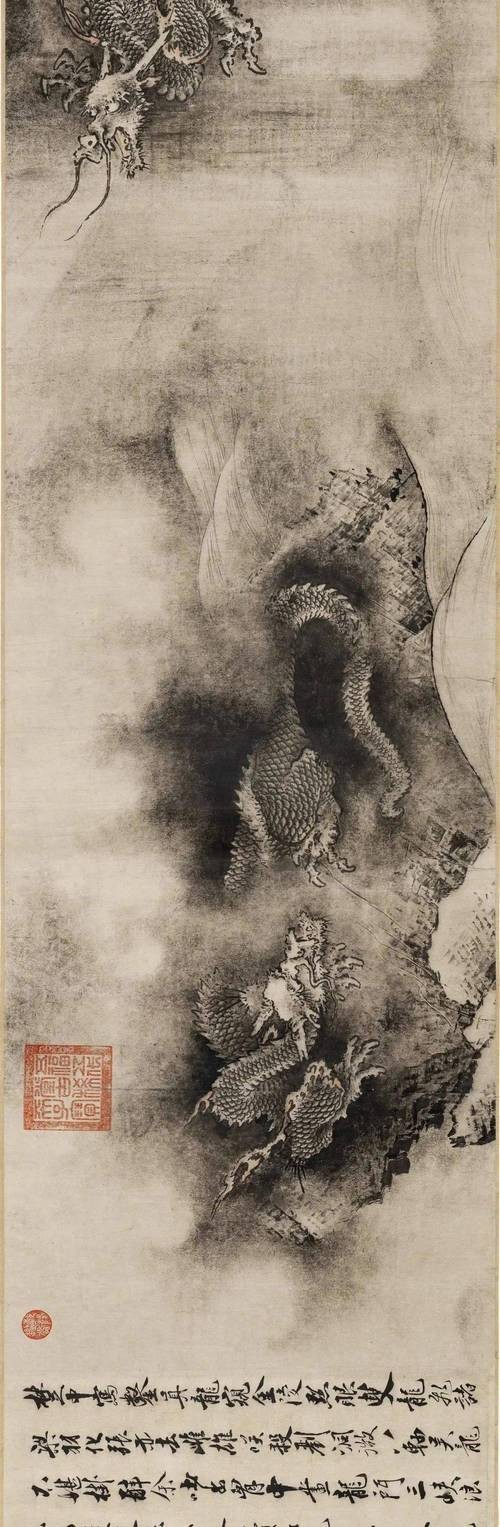 龍頭朝右的龍畫有哪些名人作品？