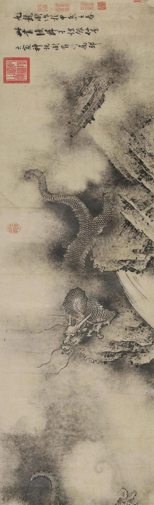 龍頭朝右的龍畫有哪些名人作品？