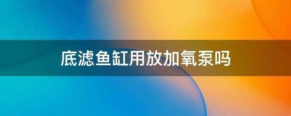 底濾魚缸怎么制作加氧泵（底濾魚缸是否需要加氧氣泵）