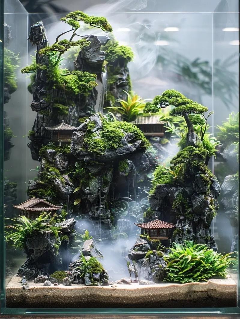 有沒(méi)有更多自然風(fēng)格的龍魚(yú)缸造景圖？