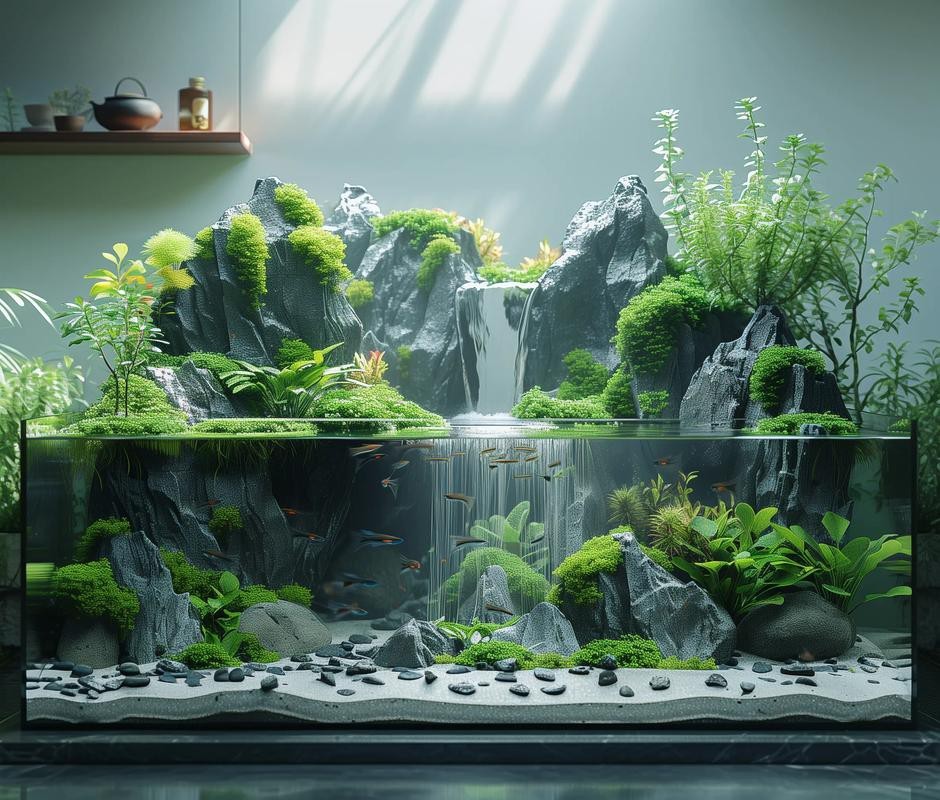 有沒(méi)有更多自然風(fēng)格的龍魚(yú)缸造景圖？
