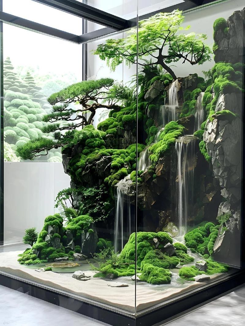 有沒(méi)有更多自然風(fēng)格的龍魚(yú)缸造景圖？