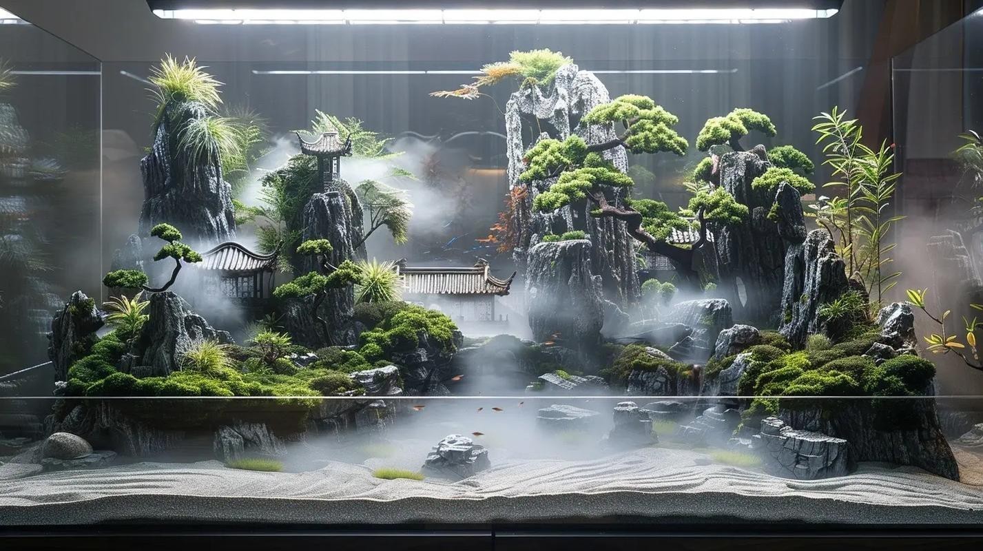 有沒(méi)有更多自然風(fēng)格的龍魚(yú)缸造景圖？