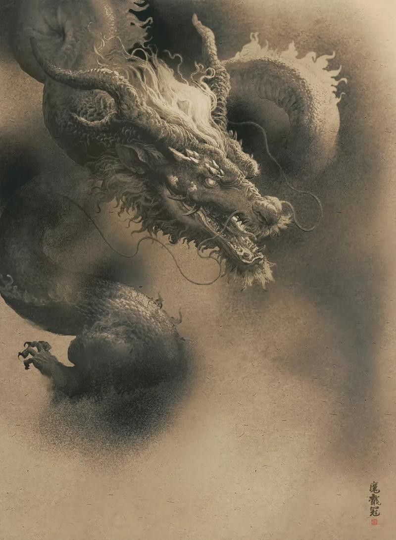 龍頭朝右的畫作有哪些名家作品？