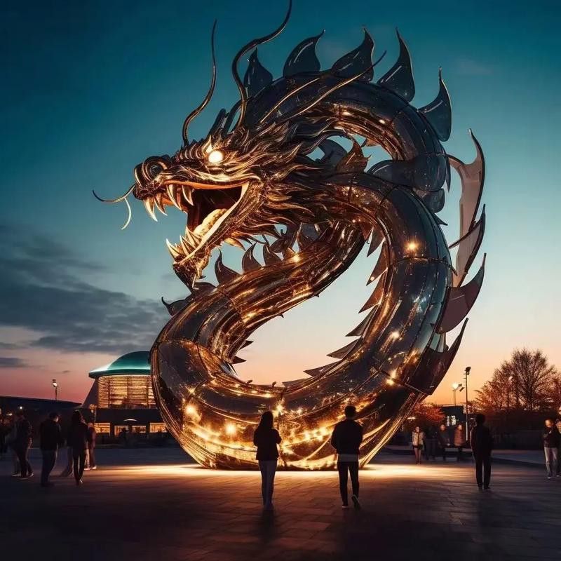 推薦一些金龍雕塑的經典款式