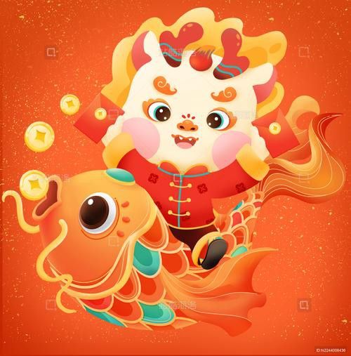 有沒有更多簡潔風格的紅龍魚頭像？