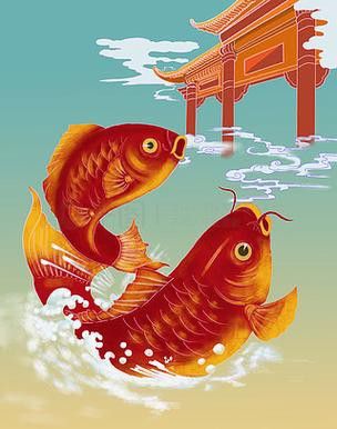 有沒有更多簡潔風格的紅龍魚頭像？