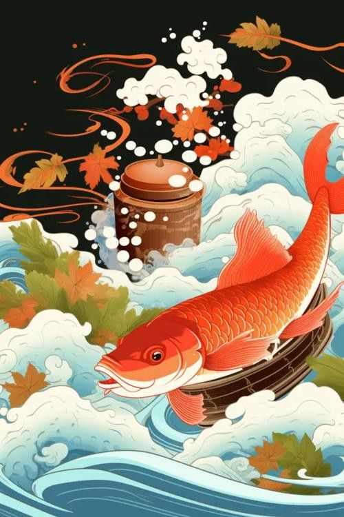 有沒有更多簡潔風格的紅龍魚頭像？