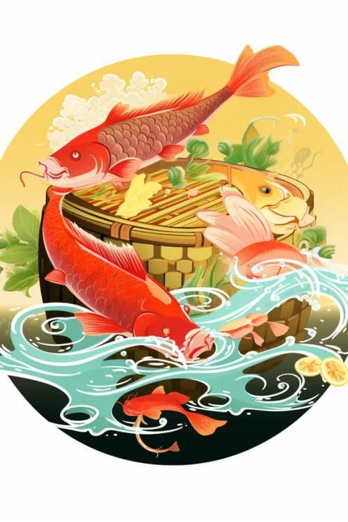有沒有更多簡潔風格的紅龍魚頭像？