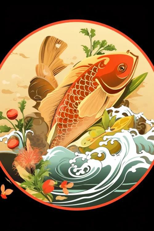 有沒有更多簡潔風格的紅龍魚頭像？