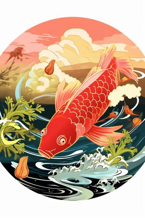 有沒有更多簡潔風格的紅龍魚頭像？