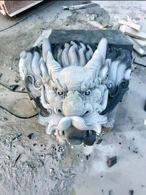 給我一些現代風格的雕刻龍頭圖片