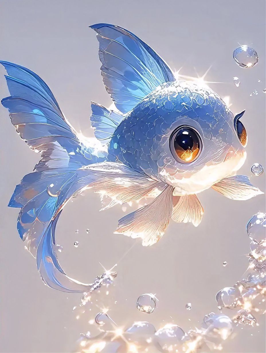 金龍魚藍色背景圖
