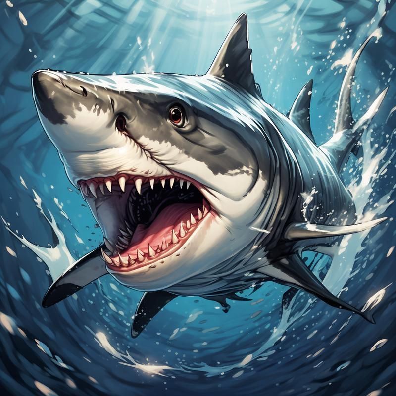 魔鯊魚正面圖片
