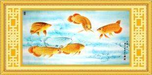 送金龍魚十字繡的寓意和象征：送金龍魚十字繡的寓意和象征金龍魚十字繡的寓意和象征 送金龍魚十字繡的寓意和象征：送金龍魚十字繡的寓意和象征金龍魚十字繡的寓意和象征 龍魚百科 第1張